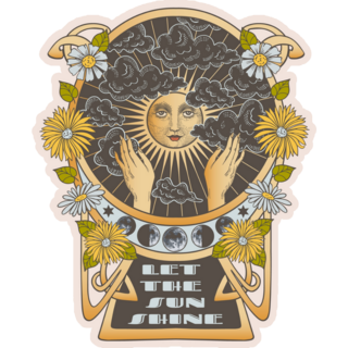 Let The Sun Shine Celestial Hippie Sticker