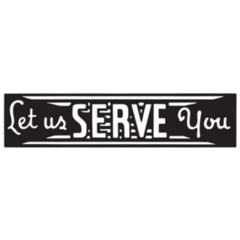 Let Us Serve You - Retro 1950s Restaurant Sticker 