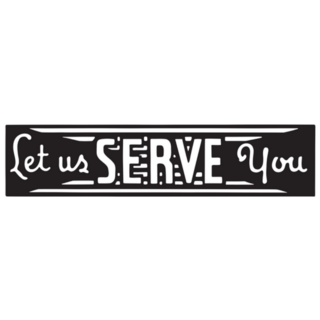 Let Us Serve You - Retro 1950s Restaurant Sticker 