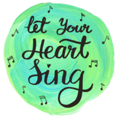 Let Your Heart Sing, Hand Drawn Music Lettering Sticker