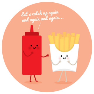 Lets Catch Up French Fries And Ketchup Sticker