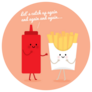 Lets Catch Up French Fries And Ketchup Sticker