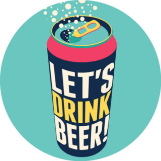 Lets Drink Beer! Typography Colorful Sticker