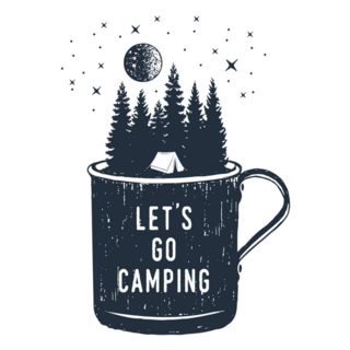 Lets Go Camping Mug Sticker