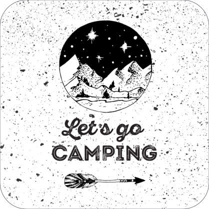 Lets Go Camping Stamp Splatter Sticker