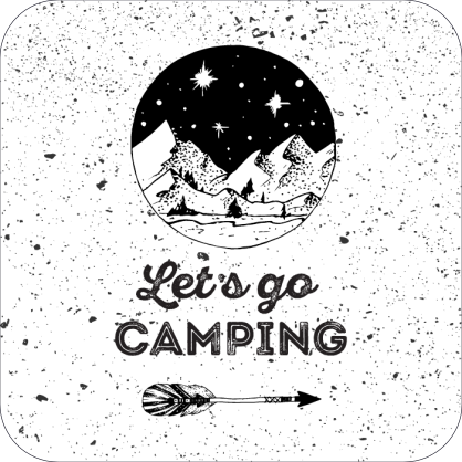 Lets Go Camping Stamp Splatter Sticker