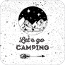 Lets Go Camping Stamp Splatter Sticker