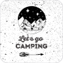 Lets Go Camping Stamp Splatter Sticker