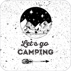 Lets Go Camping Stamp Splatter Sticker