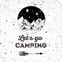 Lets Go Camping Stamp Splatter Sticker