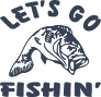 Lets Go Fishin Fishing Sticker