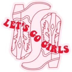 Lets Go Girls Pink Cowboy Boots Sticker