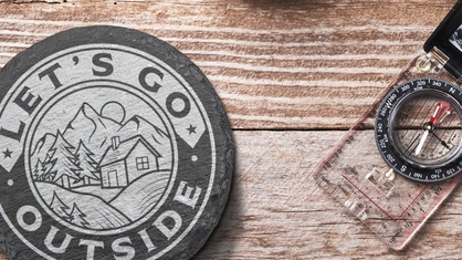 Lets Go Outside Custom Slate Coaster