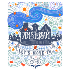Lets Move To Amsterdam In Van Gogh Style Sticker