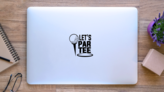 Lets Partee Golf Sport Saying Sticker on a Laptop (New) example
