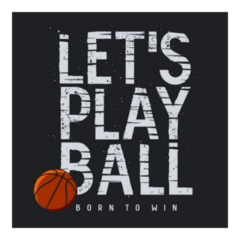 Lets Play Ball Typography Basketball Sticker