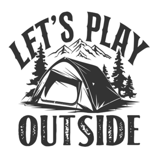 Lets Play Outside - Camping Sticker