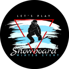 Lets Play Snowboard Winter Event Sticker