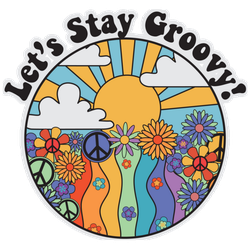 Lets Stay Groovy Sunshine Sticker