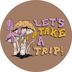 Lets Take A Trip! Mushroom Illustration Sticker