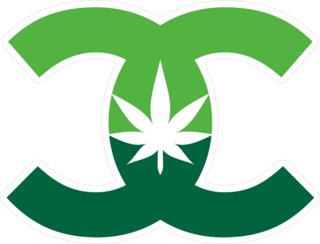 Letter C Cannabis Logo Sticker
