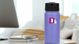 Letter D Dalmatian Sticker on a Water Bottle (New) example