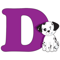 Letter D Dalmatian Sticker