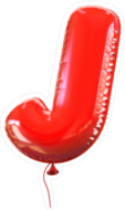 Letter J Balloon Font Sticker