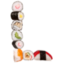Letter L In Sushi Sticker