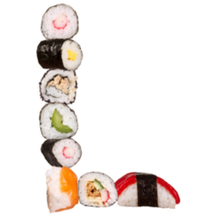 Letter L In Sushi Sticker