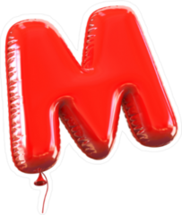 Letter M Balloon Font Sticker