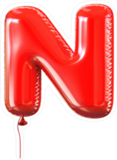 Letter N Balloon Font Sticker