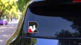 Letter R For Rooster Sticker on a Rear Car Window (New) example