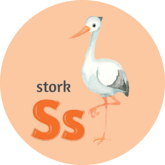 Letter S For Stork Sticker