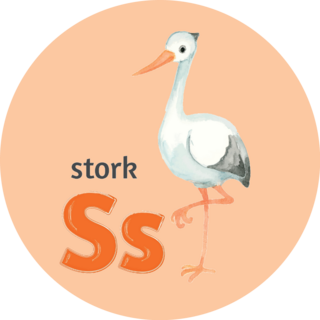 Letter S For Stork Sticker
