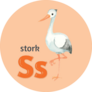Letter S For Stork Sticker