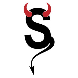 Letter S With Devils Horns And Tail Sticker