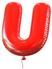 Letter U Balloon Font Sticker