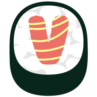 Letter V Sushi Sticker