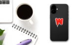 Letter W Balloon Font Sticker on a Phone (New) example