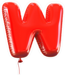 Letter W Balloon Font Sticker