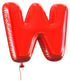Letter W Balloon Font Sticker