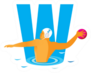 Letter W Water Polo Illustration Sticker