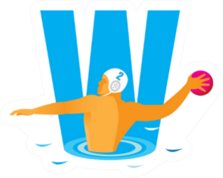 Letter W Water Polo Illustration Sticker