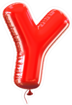 Letter Y Balloon Font Sticker