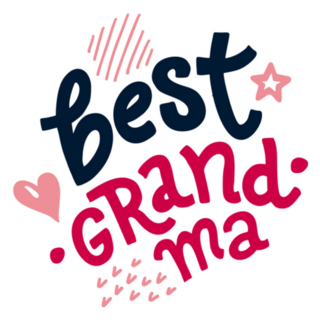 Lettering Best Grandma Illustration Sticker