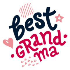 Lettering Best Grandma Illustration Sticker
