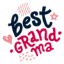 Lettering Best Grandma Illustration Sticker