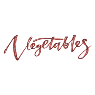 Lettering Brown Vegetables Vegetarian Sticker