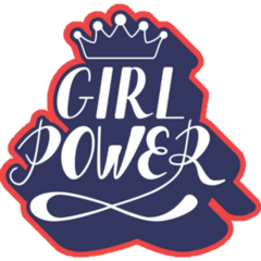 Lettering Girl Power Crown Sticker 